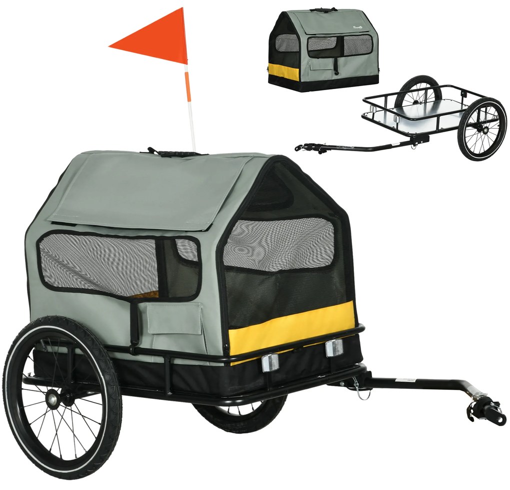 PawHut Remorca pentru Biciclete 3 in 1 pentru Caini, Transport | Aosom Romania