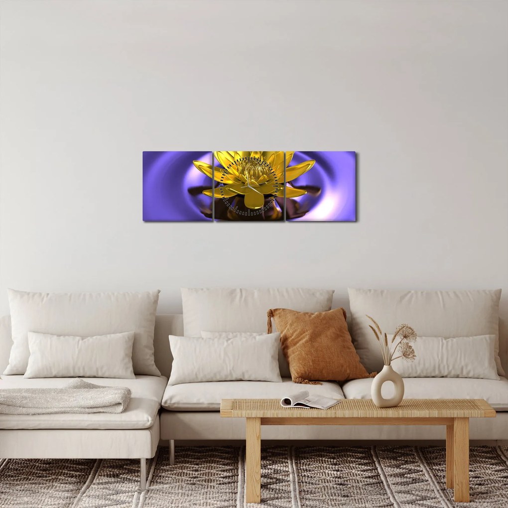 Tablou - Lotus (cu ceas) (90x30 cm)