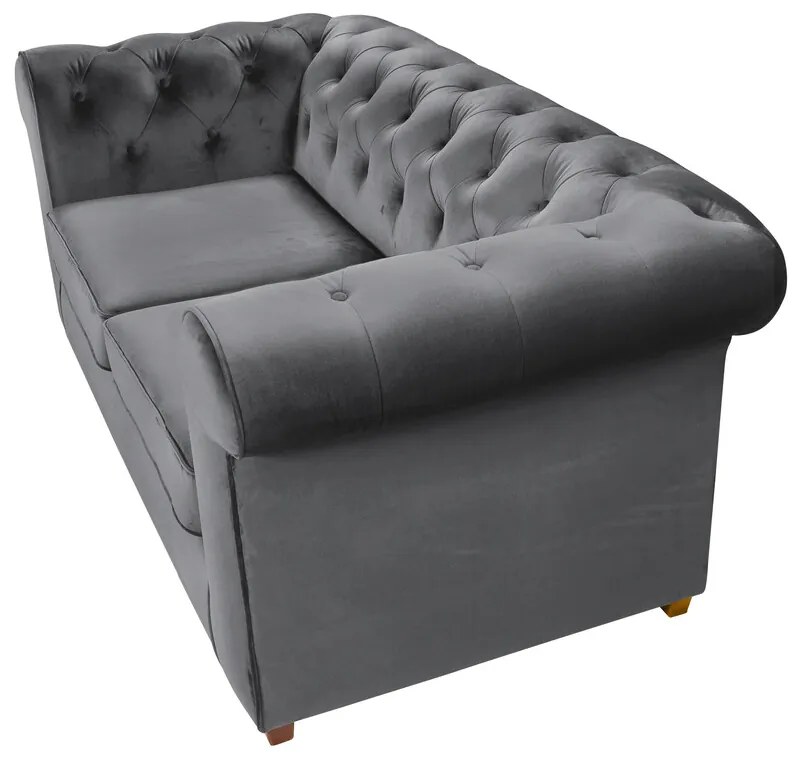 Canapea Oxford Chesterfield, 93x183x75 cm, 2 locuri, Antracit