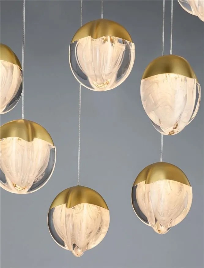 Lustra cu 12 pendule LED ALICIA auriu