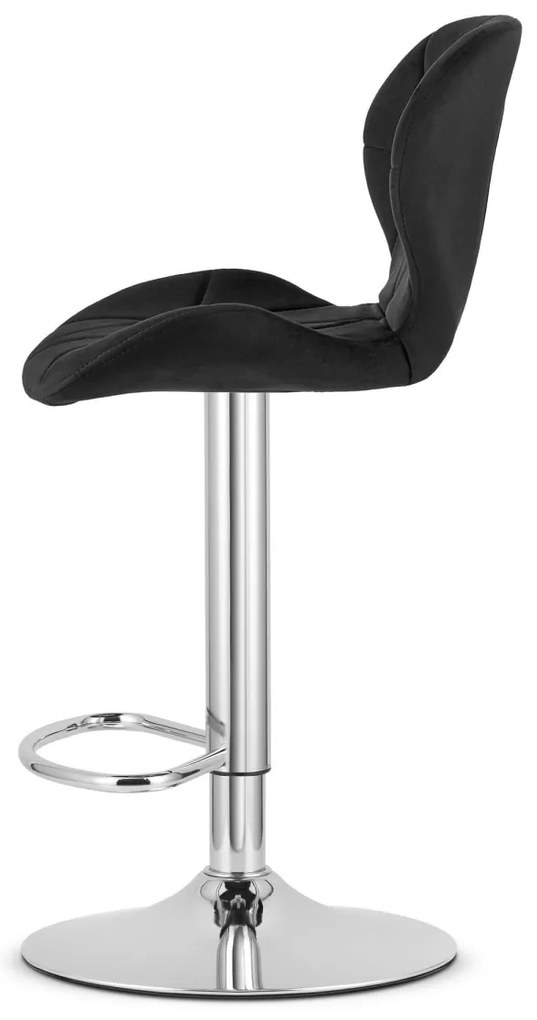 Scaun de bar WEST VELVET, neagra