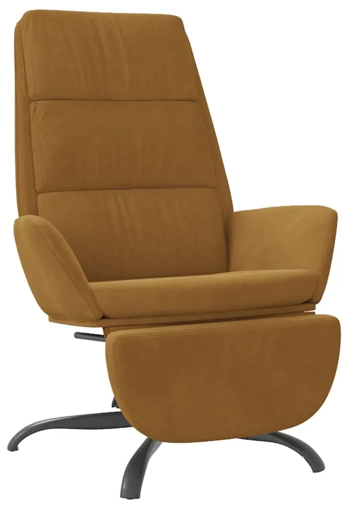3097916 vidaXL Scaun de relaxare cu taburet, maro, catifea