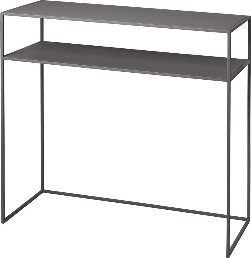 Masă consolă gri închis din metal 35x85 cm Fera – Blomus
