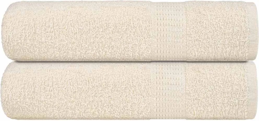 vidaXL Prosoape de duș, FROGN, 2 buc., crem, 70x140 cm, 360 g/m²