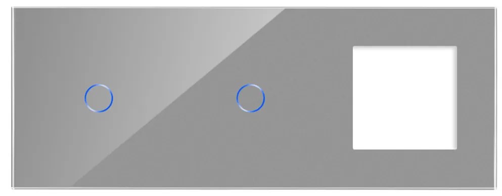 Panou Intrerupator Simplu + Simplu si Priza cu Touch din Sticla LUXION