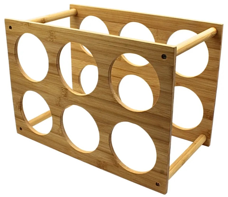 Suport pentru 6 sticle de vin, bambus, 35x24x18.5 cm, Excellent Houseware