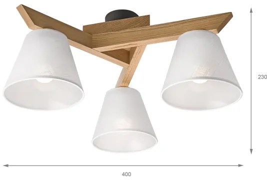 Lustr ANTONIO 3xE14/40W/230V, montaj plafon, stejar