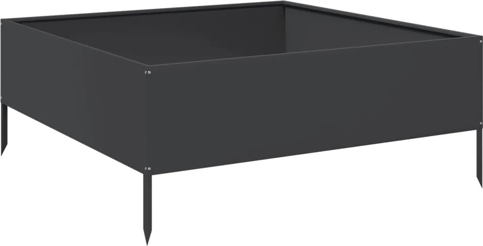 vidaXL Strat înălțat de grădină, negru, 100x100x25 cm, oțel