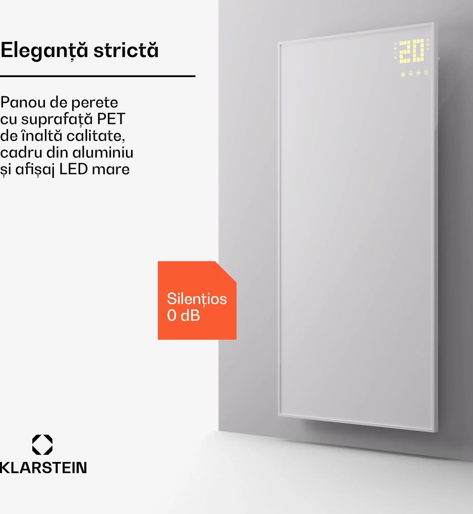 Klarstein Wonderwall Smart Bornholm, încălzitor cu infraroșu, 60 x 120 cm, 1200 W, aplicație