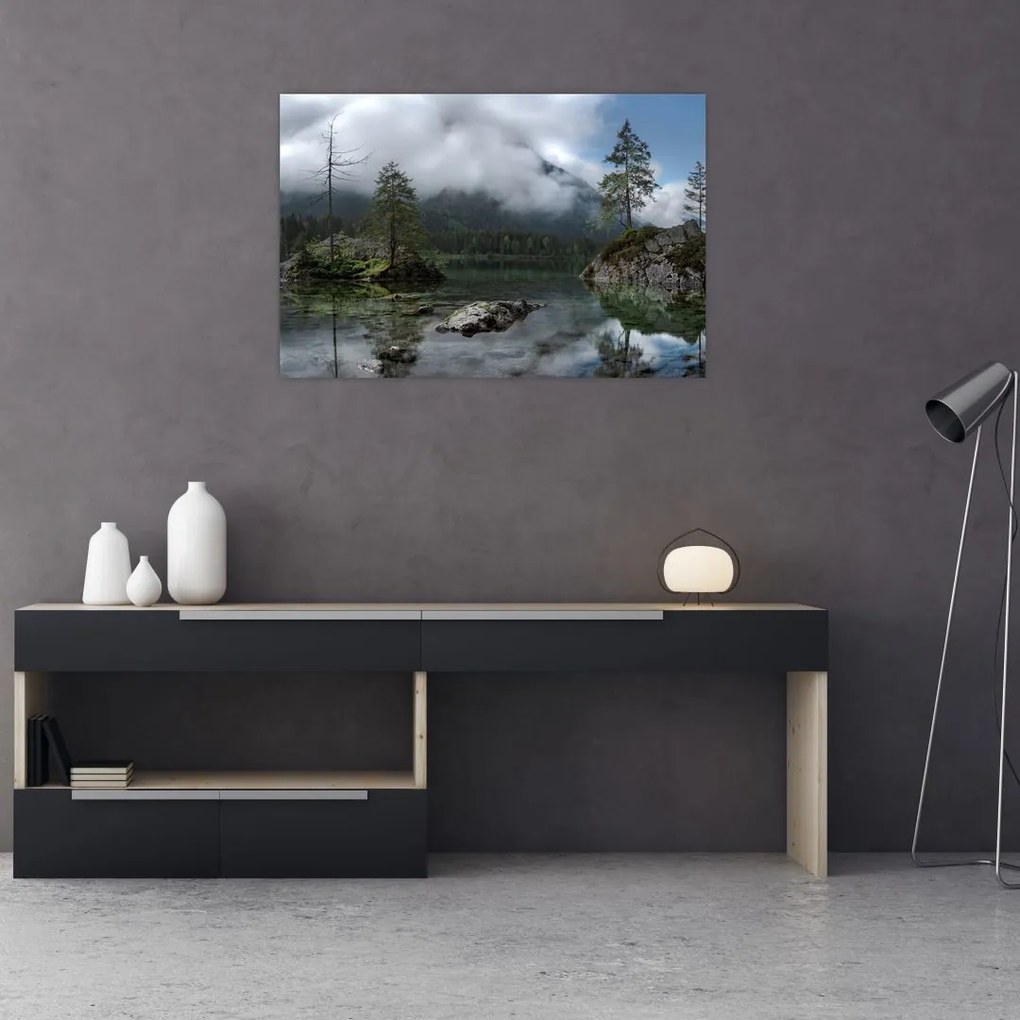 Tablou cu pomi în lac (90x60 cm)