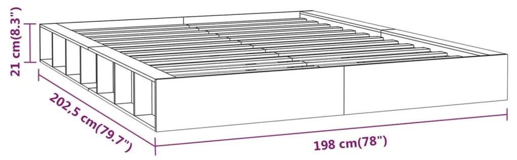 Cadru de pat, Super King 6FT, 180x200 cm, lemn masiv Maro, 180 x 200 cm