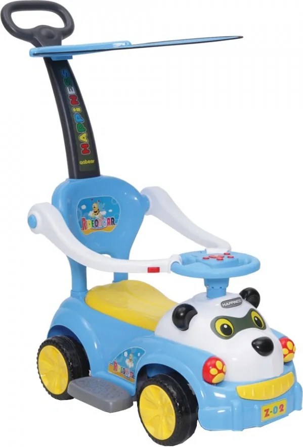 Masinuta copii si bebe NOVOKIDS™ Baby Panda Rider , Cu melodii si sunete, Maner de impins pentru parinti detasabil, Copertina de protectie