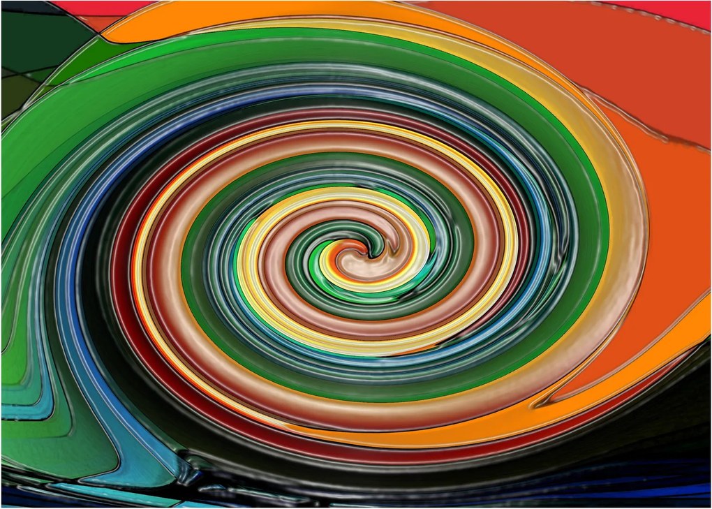 Tablou abstract - spirala colorata (70x50 cm)