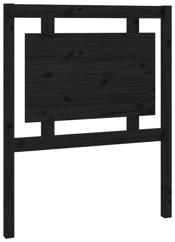 817919 vidaXL Tăblie de pat, negru, 80,5x4x100 cm, lemn masiv de pin