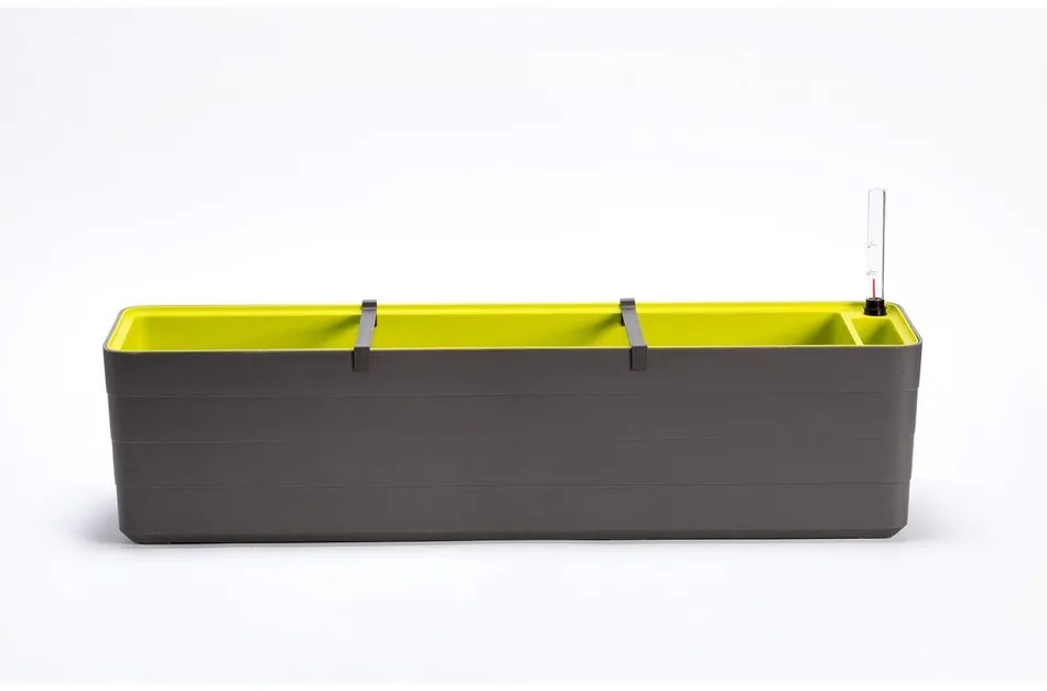 Ghiveci cu autoirigare Plastia Berberis 80, antracit + verde, 80 cm