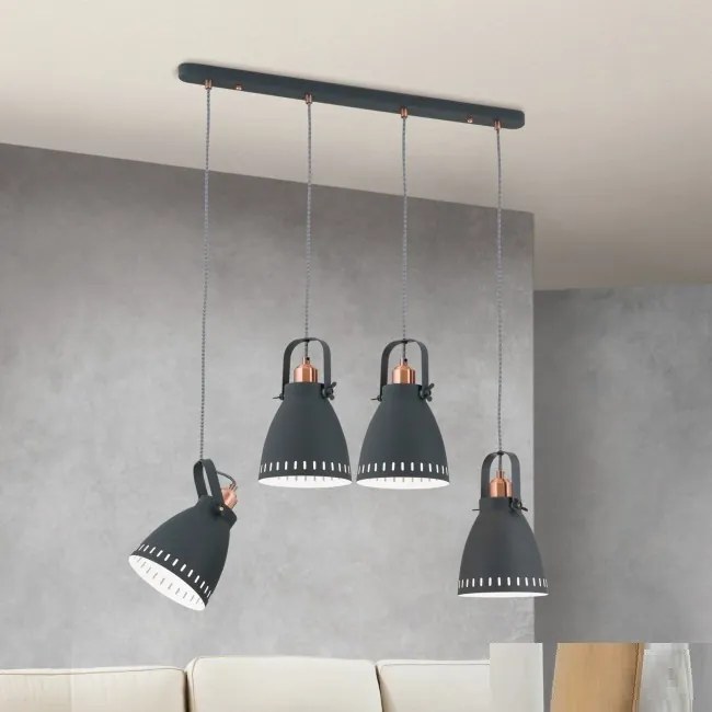 Lustra cu 4 pendule design industrial THEKE