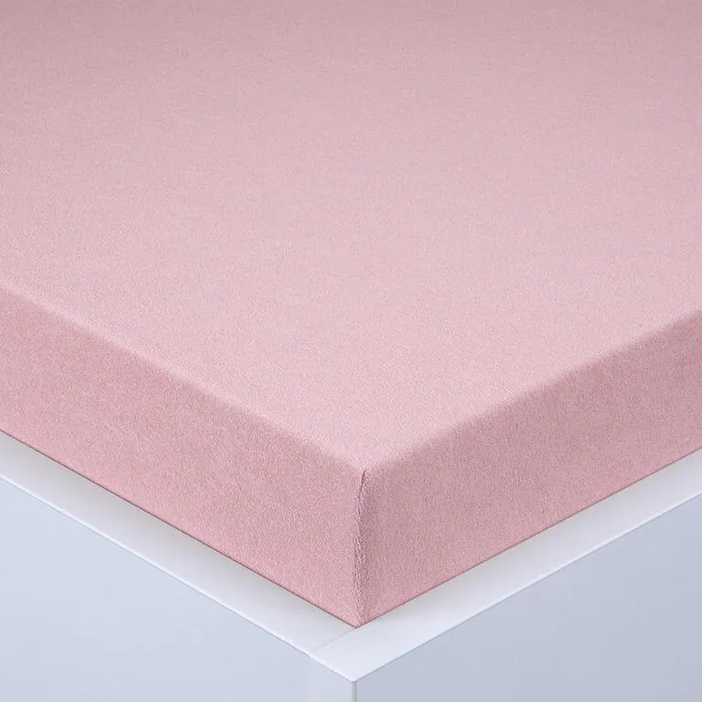 Cearşaf cu elastic frotir EXCLUSIVE roz prăfuit set 2 buc 90 x 200 cm