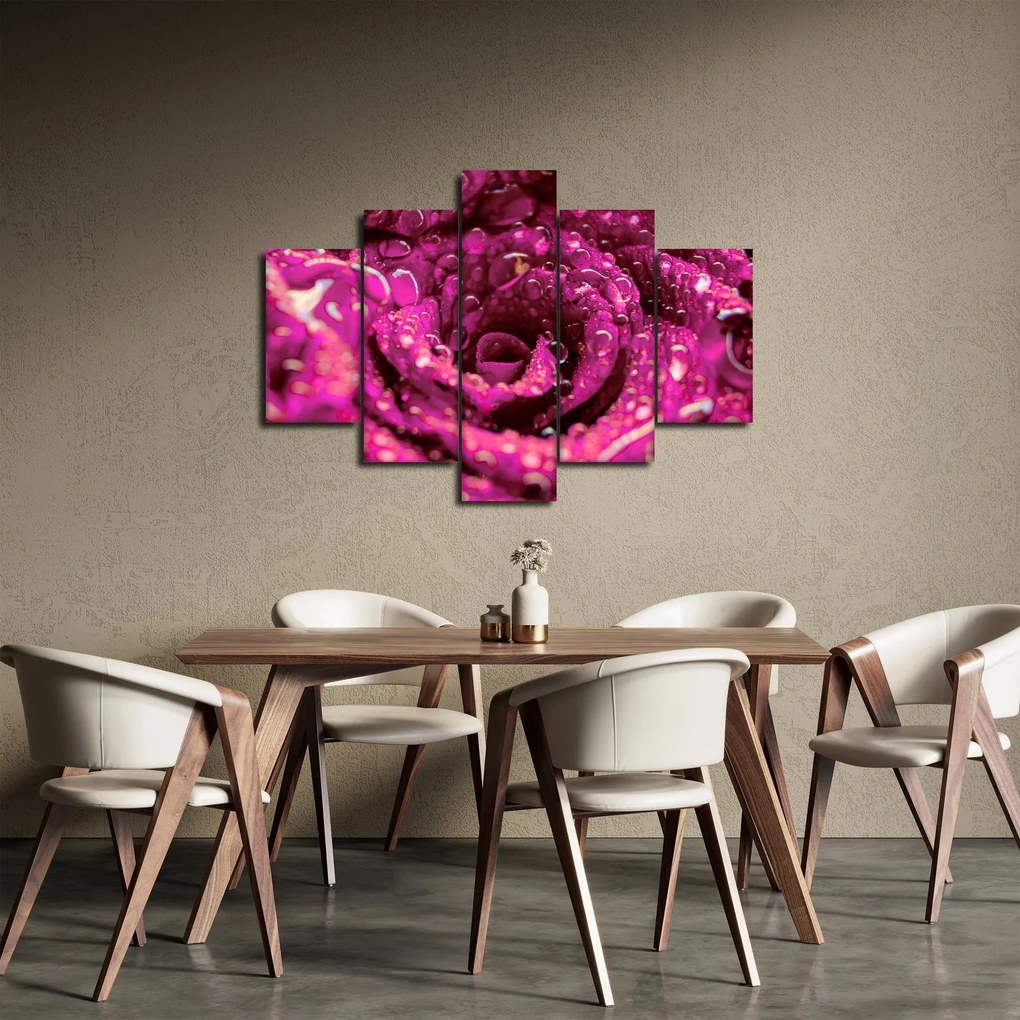 Tabloul cu floarea trandafirului roz (150x105 cm)