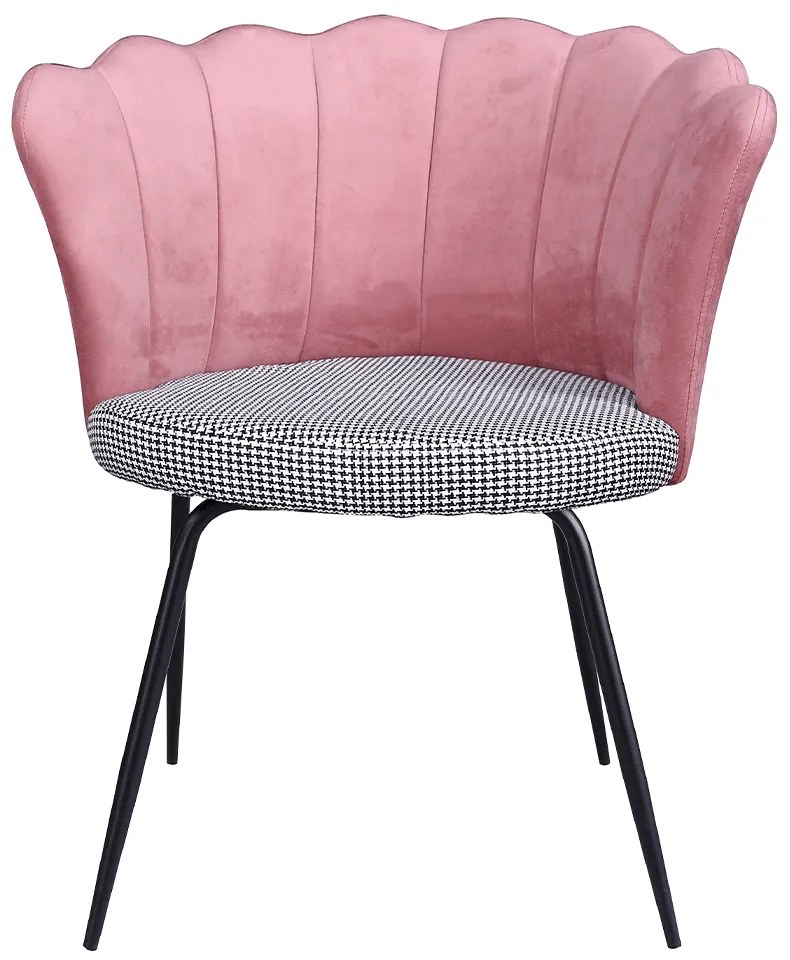Fotoliu de design, Art-deco, ţesătură roz / model, NELIN