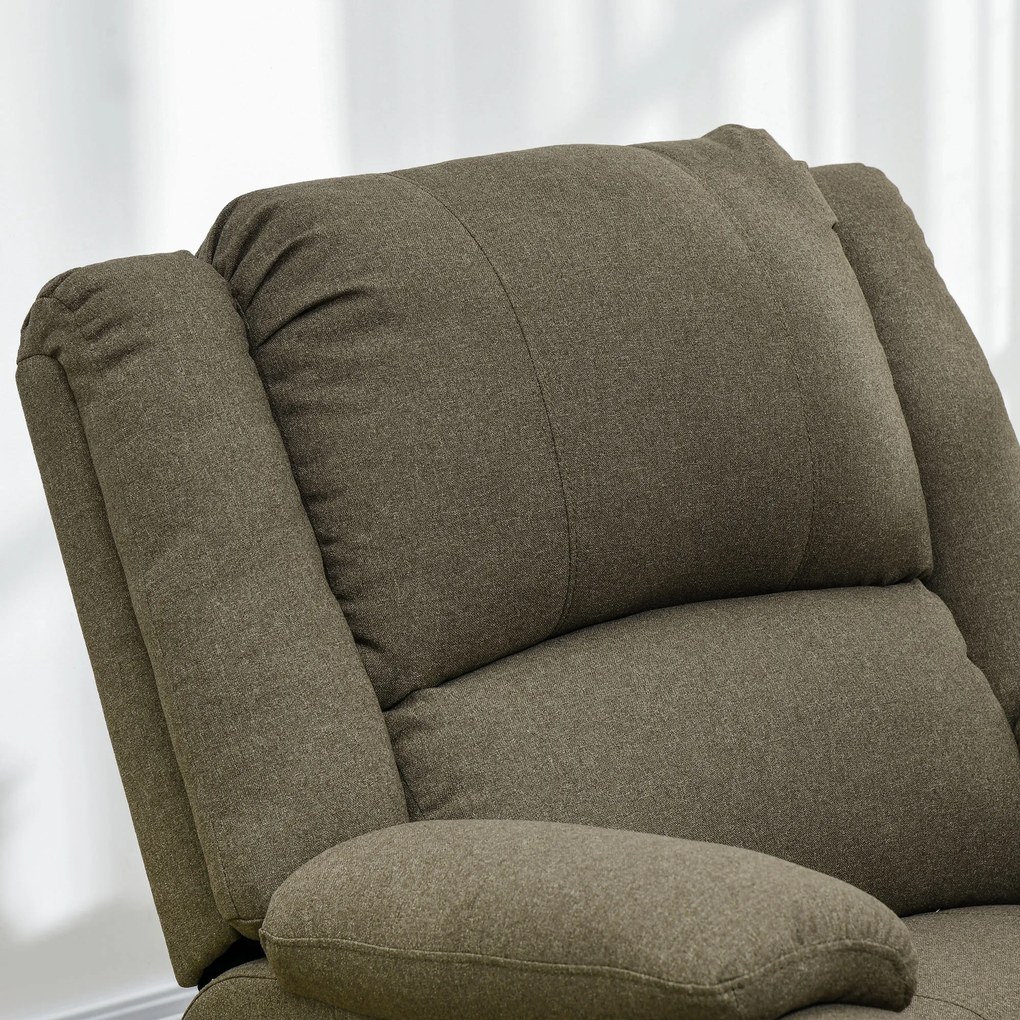 HOMCOM Fotoliu de relaxare, funcție de întindere și suport de picioare, reglabil, până la 150 kg, cadru din oțel, 90 x 96 x 98 cm, Maro | Aosom Romania