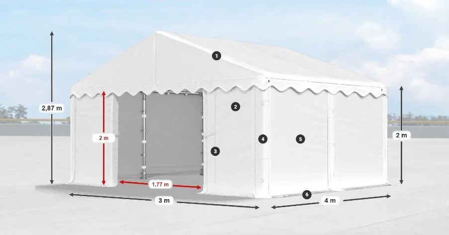 Hală de depozitare/garaj 3x4x2m Comfort PE 240g