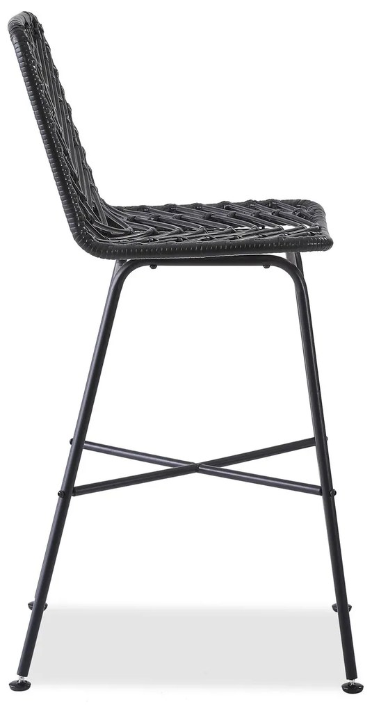 Scaun de bar din ratan negru ESPO 97