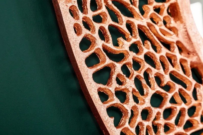 Oglinda de perete decorativa Leaf 110cm L, cupru