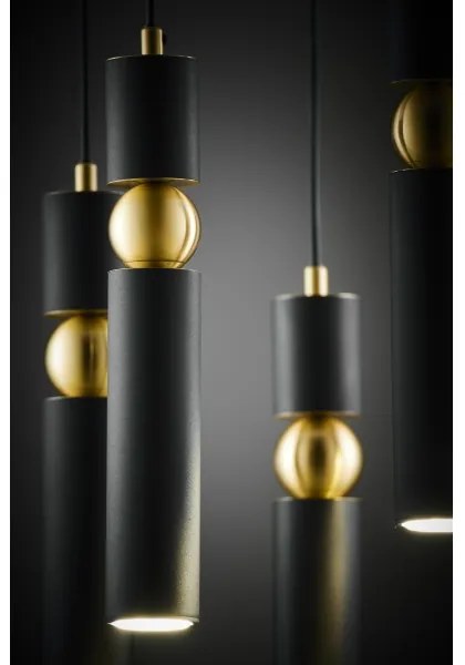 Lustră pe cablu Jupiter 2014 ALAS 5xGU10/10W/230V negru/auriu