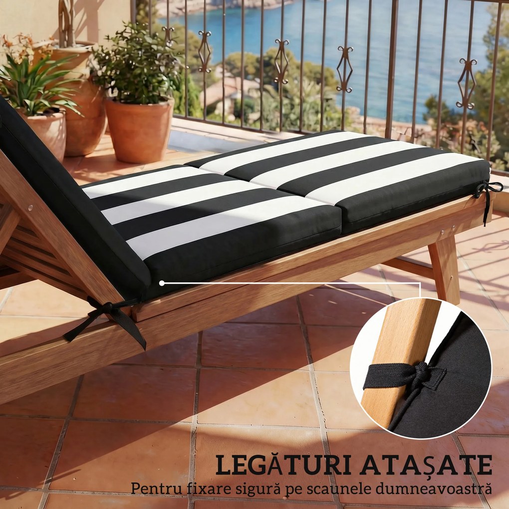 Outsunny perne impermeabile pentru mobilier de piscină, perne mari pentru șezlonguri, perne șezlonguri de exterior | Aosom Romania