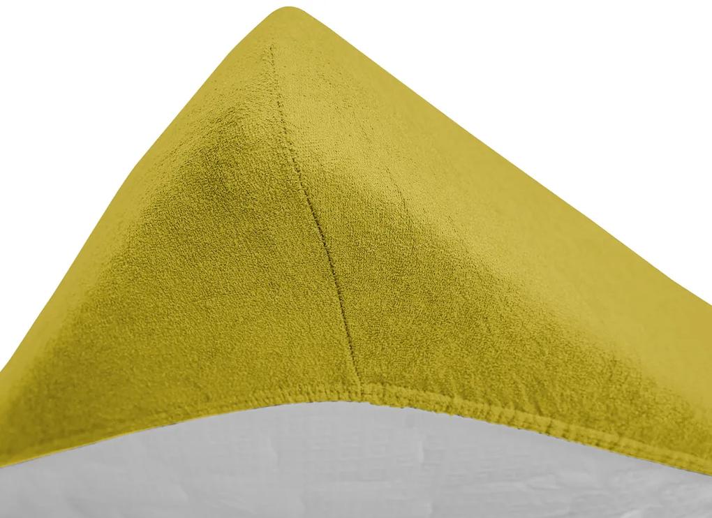 Cearsaf Frotir pentru patut copii cu elastic galben 60x120 cm