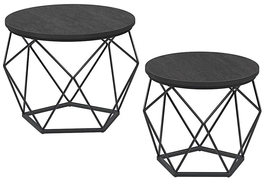 Set 2 mese de cafea TALIA, negre