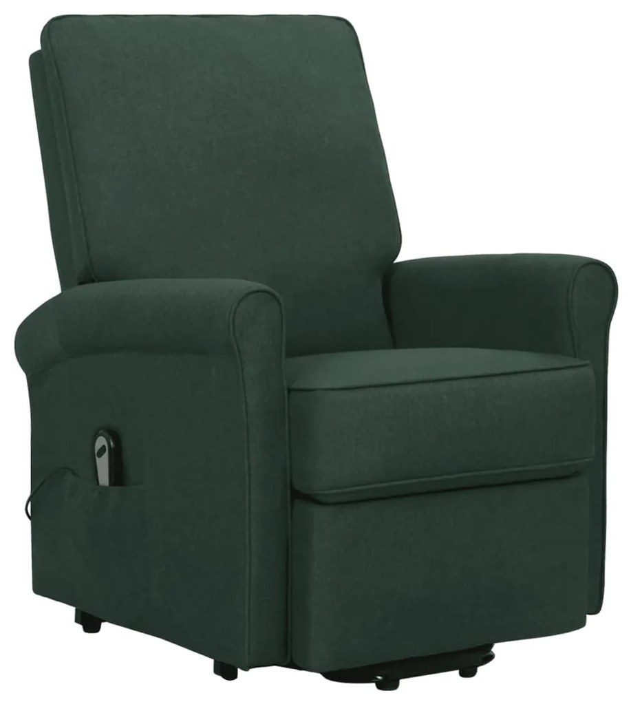 329725 vidaXL Fotoliu rabatabil cu ridicare, verde închis, textil