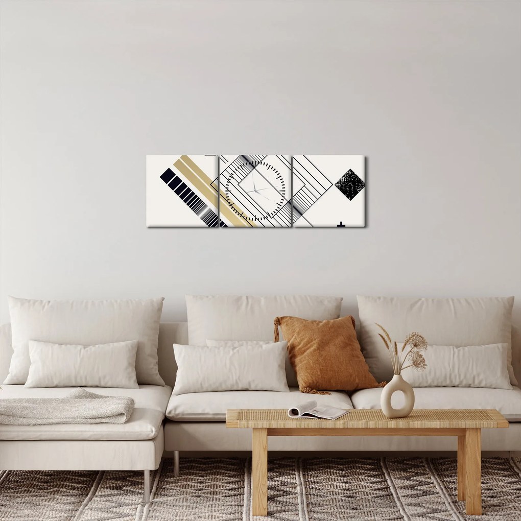 Tablou - Forme geometrice N⁰6 (cu ceas) (90x30 cm)
