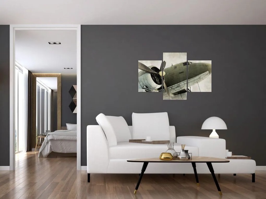 Tablou - Avion vechi cu elice (90x60 cm)