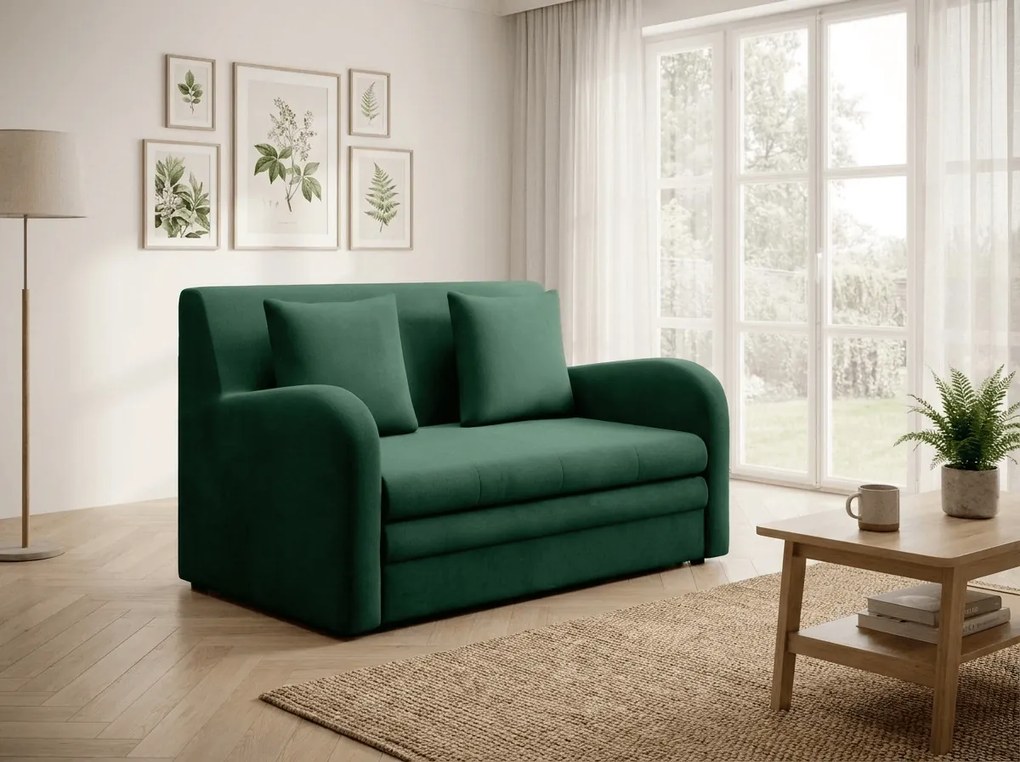Canapea extensibila cu 2 locuri ARIO NUBE, verde inchis