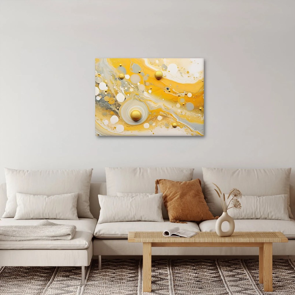 Tablou - fundal abstract cu decor de aur (70x50 cm)