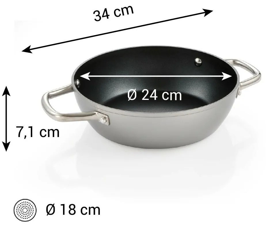 Tescoma Tigaie adâncă GrandCHEF+ diam. 24 cm, 2mânere, diam. 24 cm