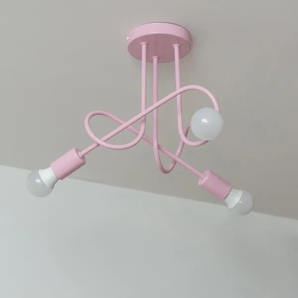 Plafonieră OXFORD 3xE27/15W/230V roz