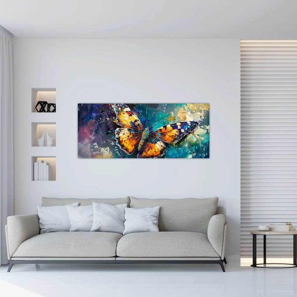 Tablou - Fluture, pictură în ulei (120x50 cm)