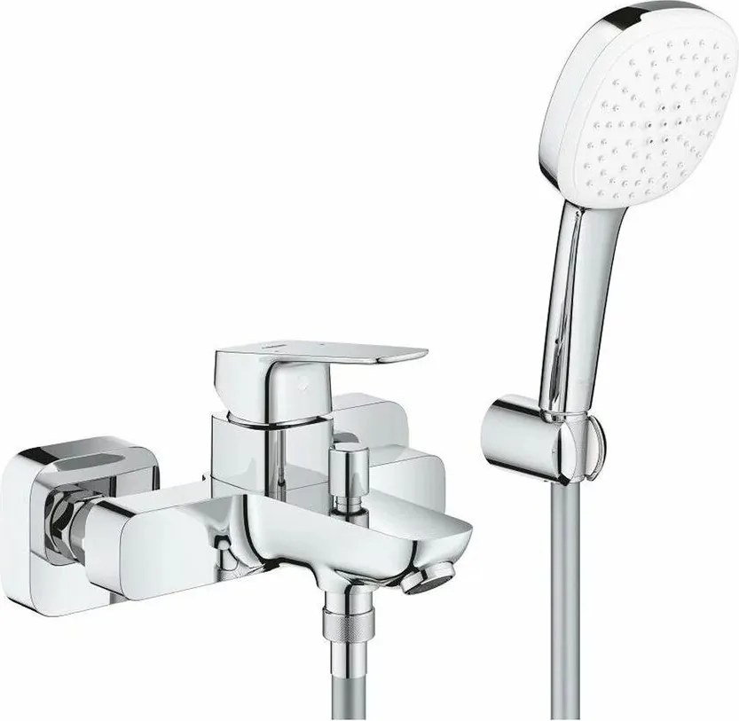 Baterie cada-dus Grohe Cubeo finisaj crom lucios cu set de dus si para cu 2 functii