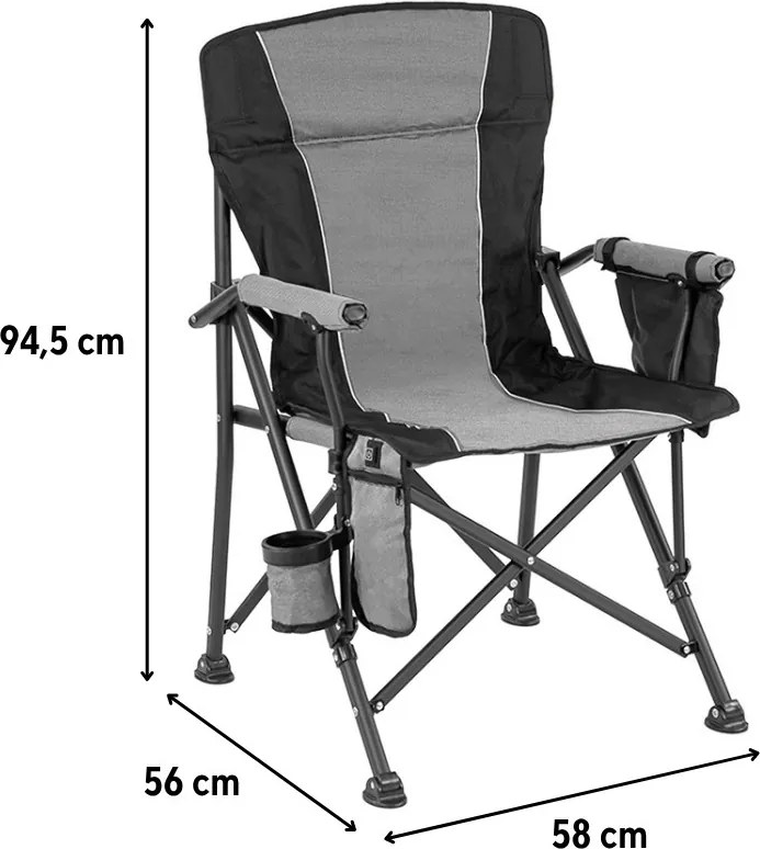 Leziter Premium fotoliu încălzit cu suport pentru pahare gri