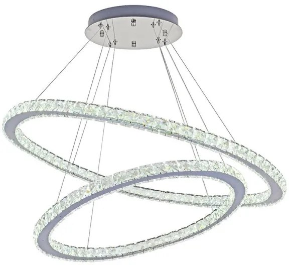 Lustră LED dimabilă pe cablu LED/160W/230V 3000-6500K argintiu + telecomandă