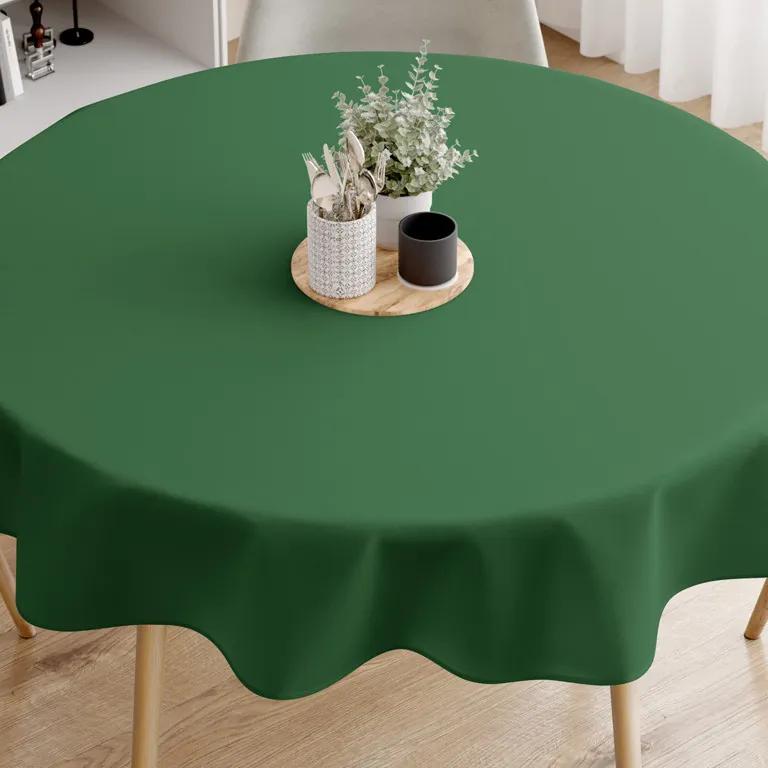 Goldea față de masă din bumbac - verde închis - rotundă Ø 60 cm