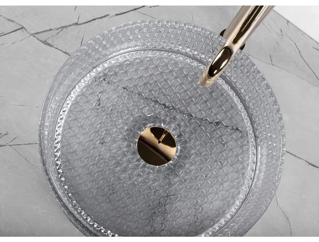 Rea Cristal lavoar 35.5x35.5 cm rotund de blat gri piatra REA-U9615