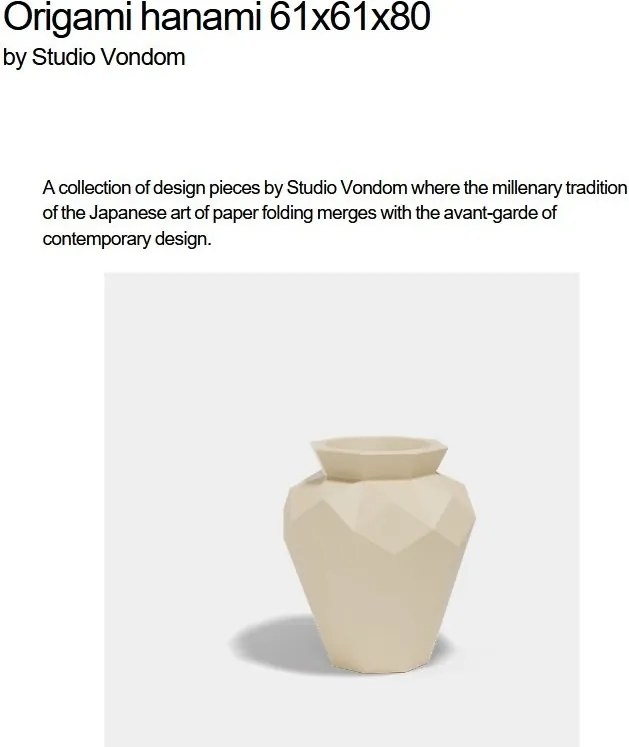 Ghiveci plante design decorativ modern exterior/interior ORIGAMI HANAMI 61x61x80cm