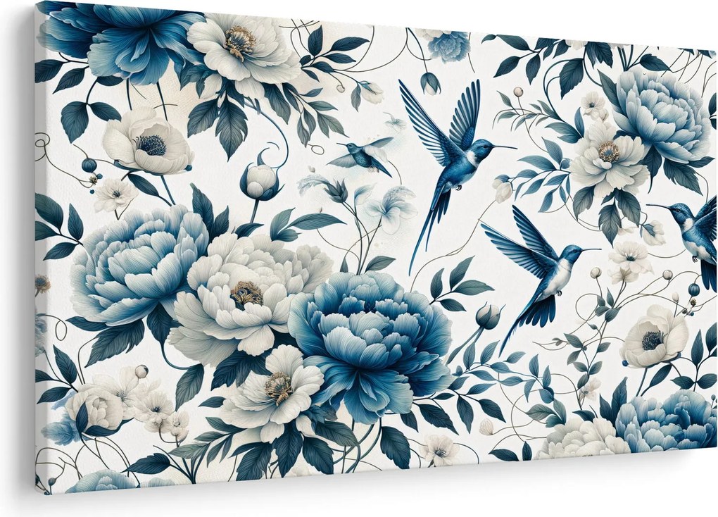 Tablou - Colibri cu flori (90x60 cm)