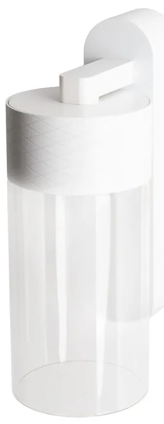 Aplica de perete LED metal alb si sticla Fusion