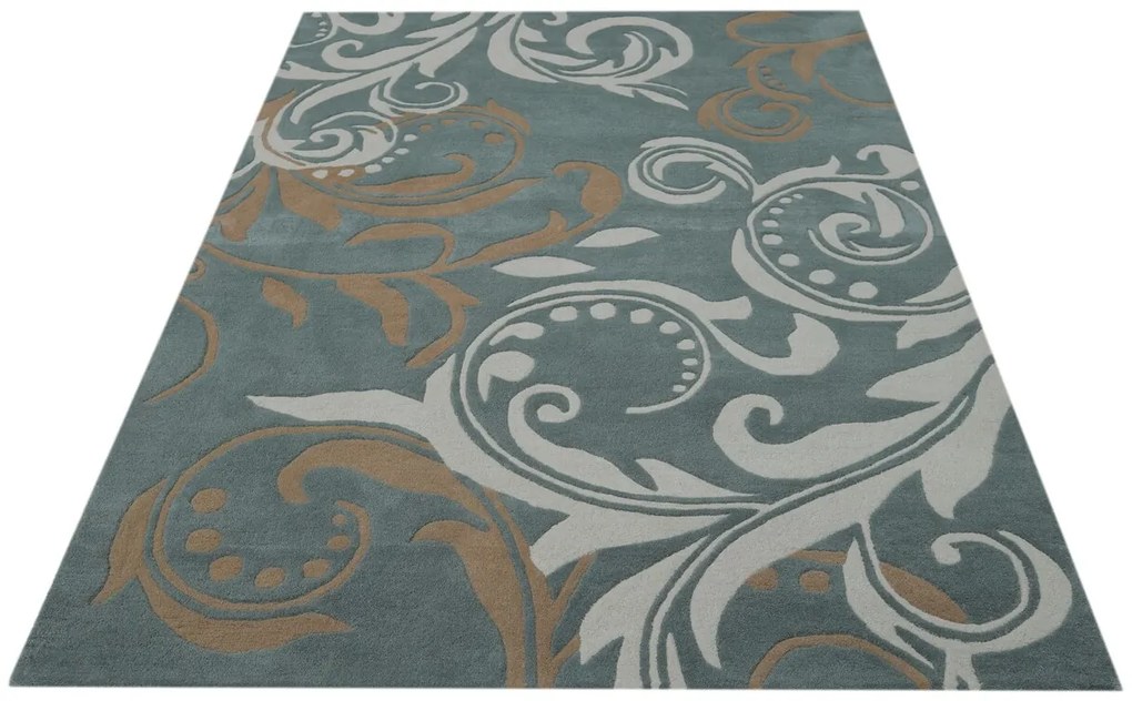 Covor Waves Bedora, 120x170 cm, 100% lana, multicolor, finisat manual