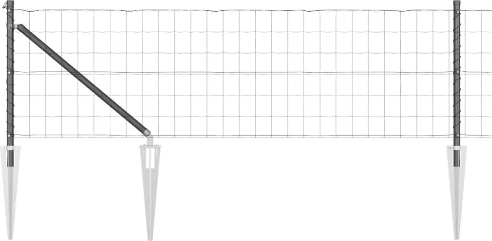 vidaXL Gard cu Stâlp Gri 0,4 x 10 m Oțel și PVC