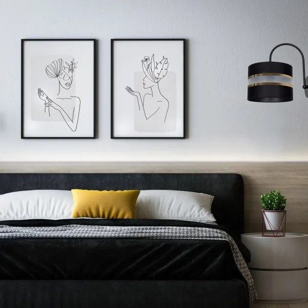 Aplică CORAL 1xE27/60W/230V neagră